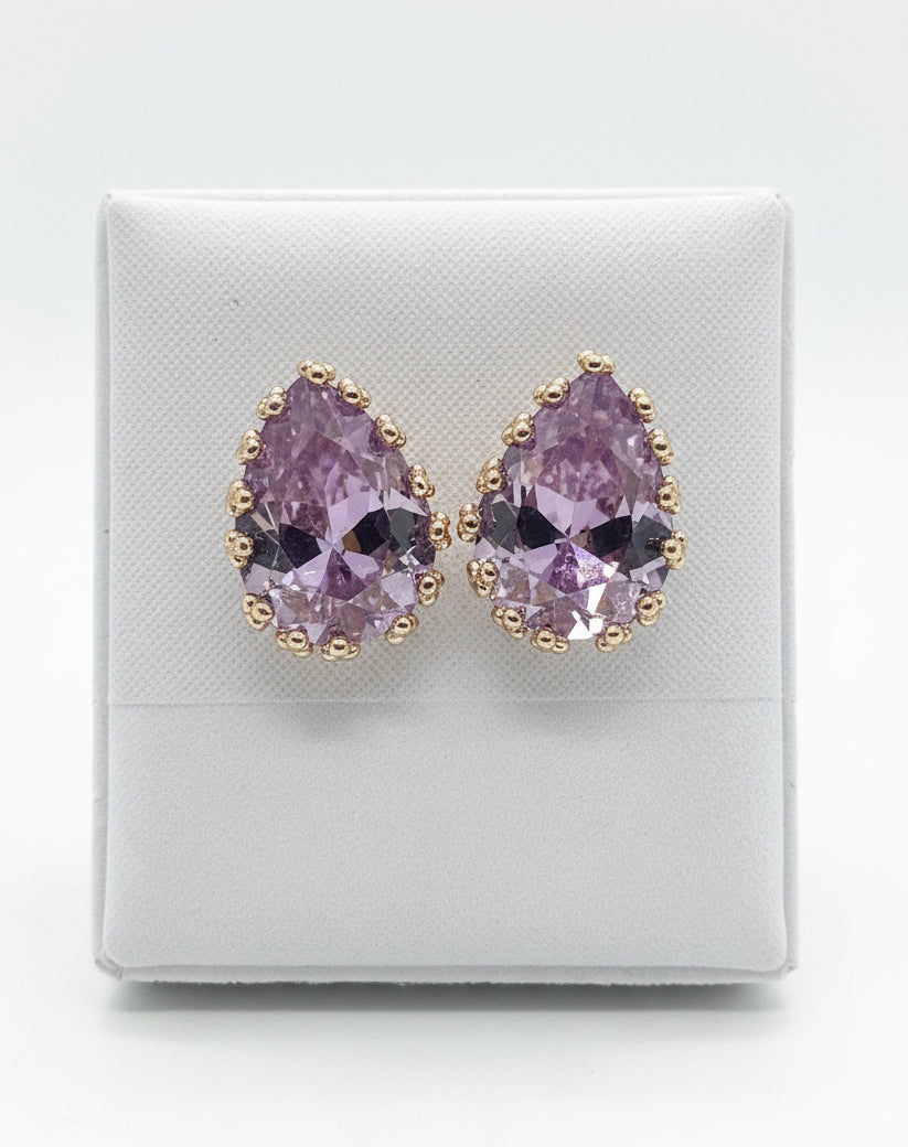 Wisteria Crown-Set Teardrop Studs