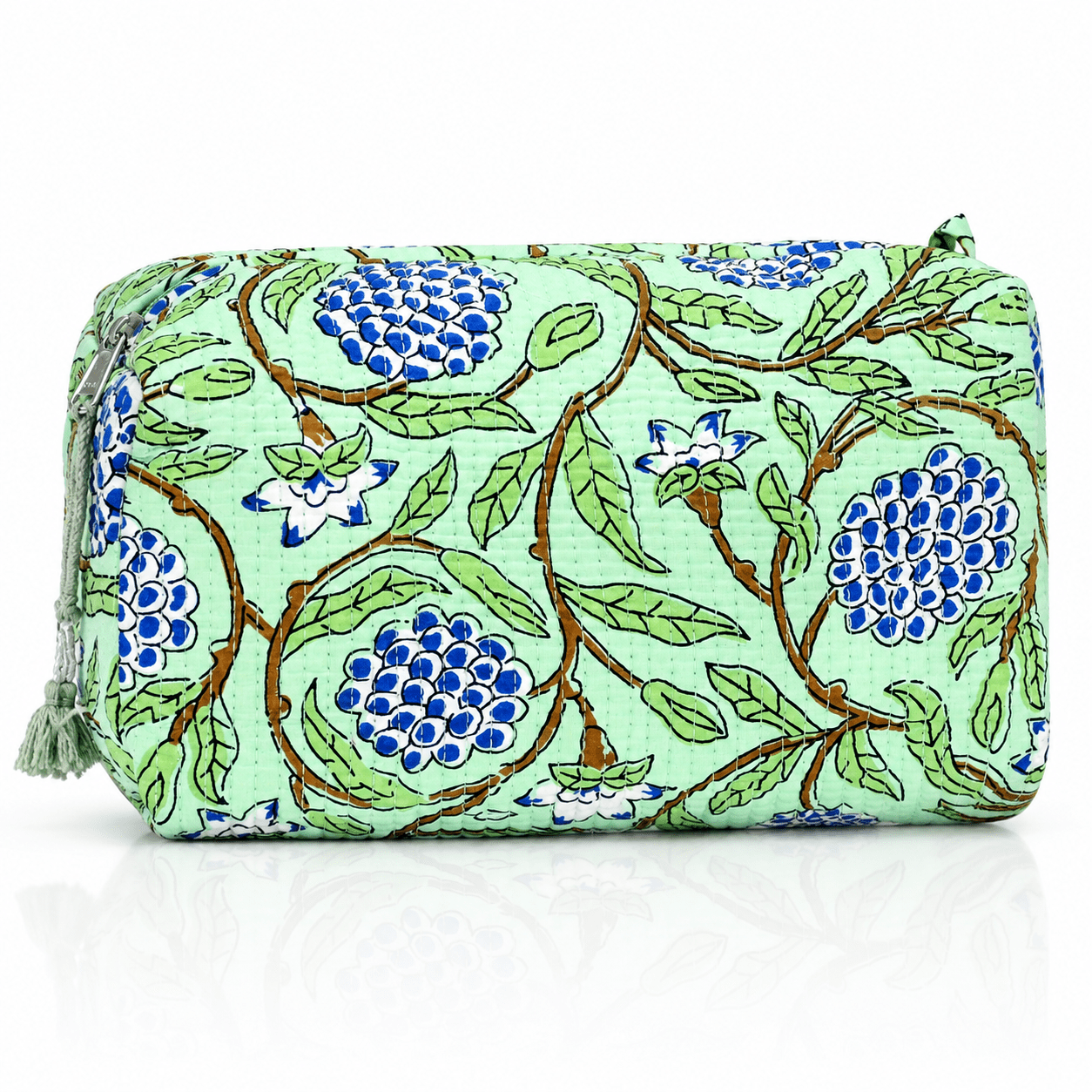 Mint Berry Cotton Quilted Cosmetic Set