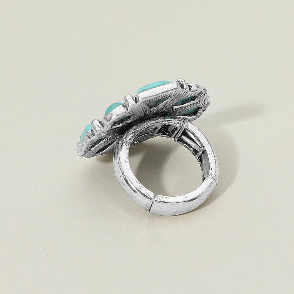 Western Boho Geometric Accent Stretch Ring