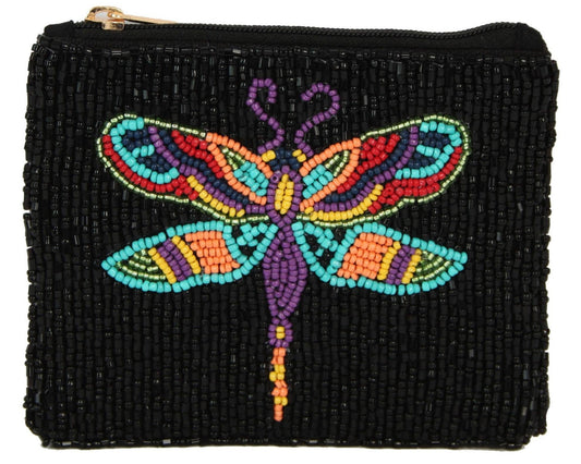 Beaded Colorful Fire Fly Coin Purse