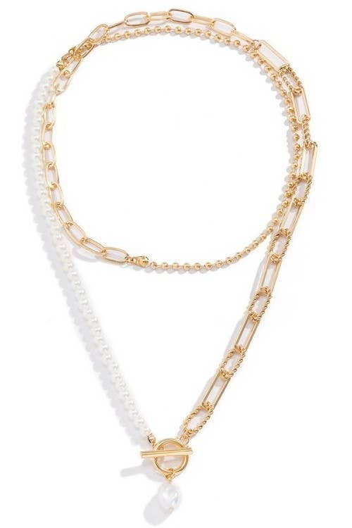 Pearl Mix Toggle Necklace