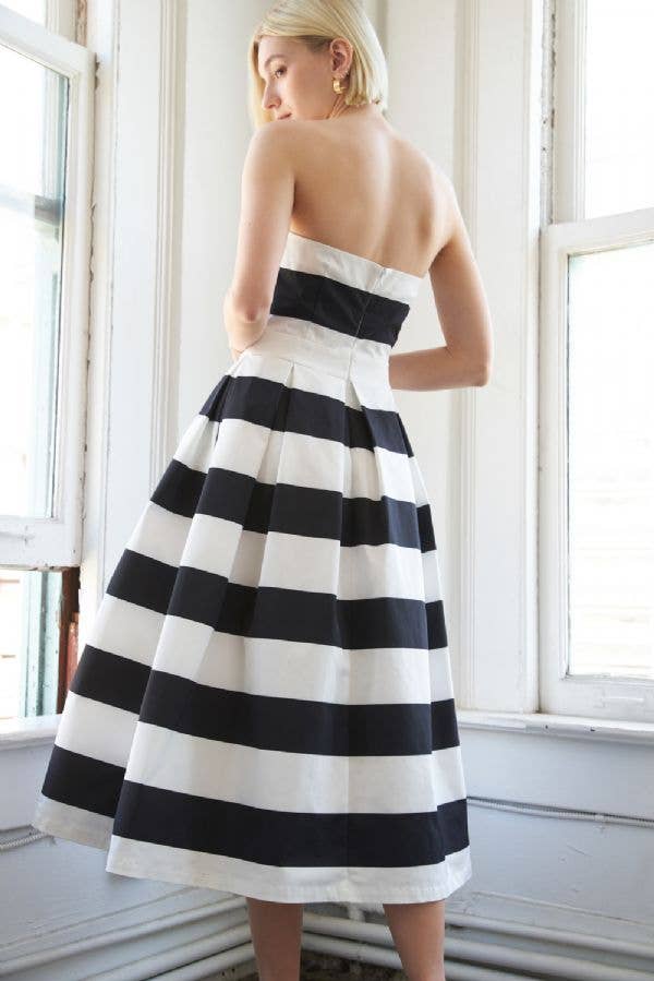 Black & White Striped Starlet Dress