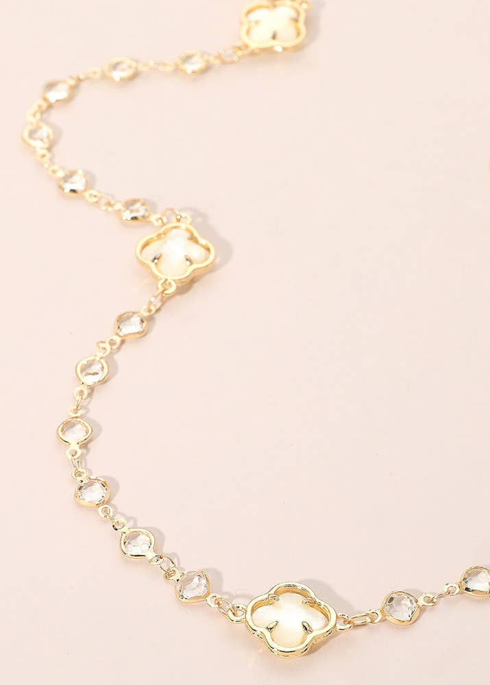 Quatrefoil Station Long Necklace