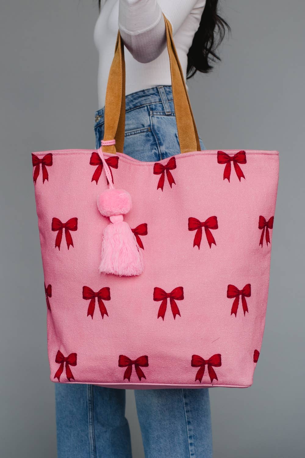 Pink & Red Bow XL Tote