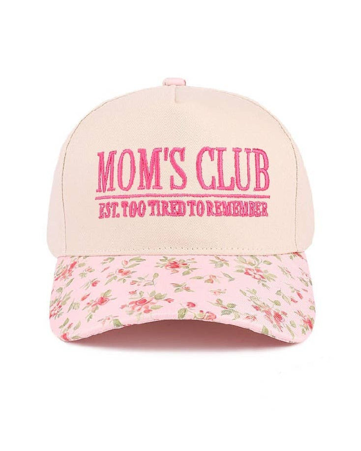 Mom's Club Floral Canvas Cotton Cap