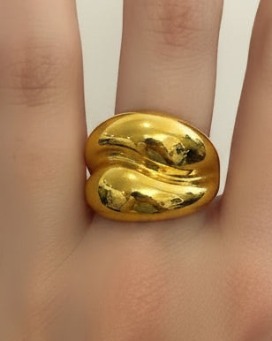 Sculptural Double-Dome Adjustable Ring