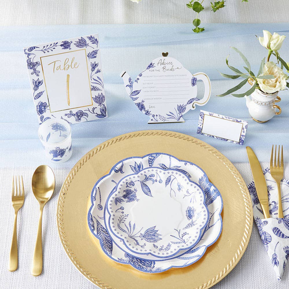 Blue Willow Wedding Table Numbers (1-25)
