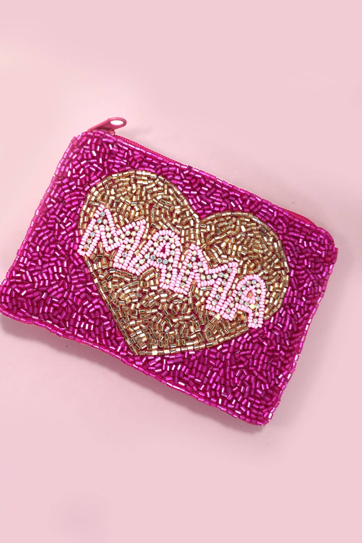 Valentine Mama Beaded Coin Purse