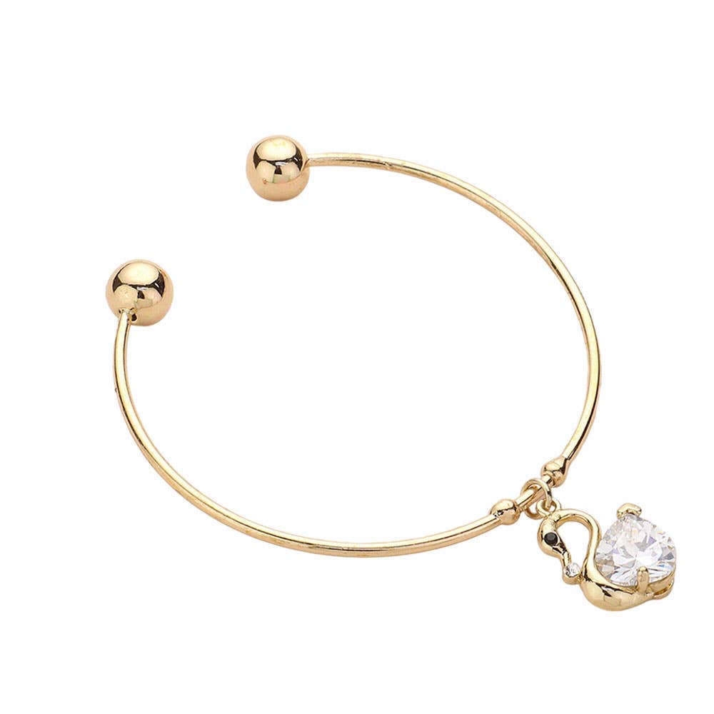 Swan Crystal Stone Charm Bracelet