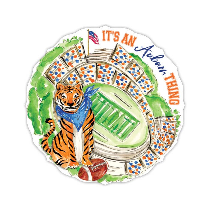 Auburn Thing Stadium and Tiger Posh Die-Cut Placemat