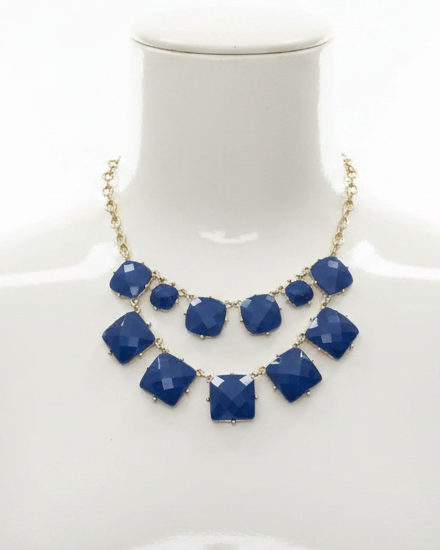 Blue Touchdown Tiered Necklace