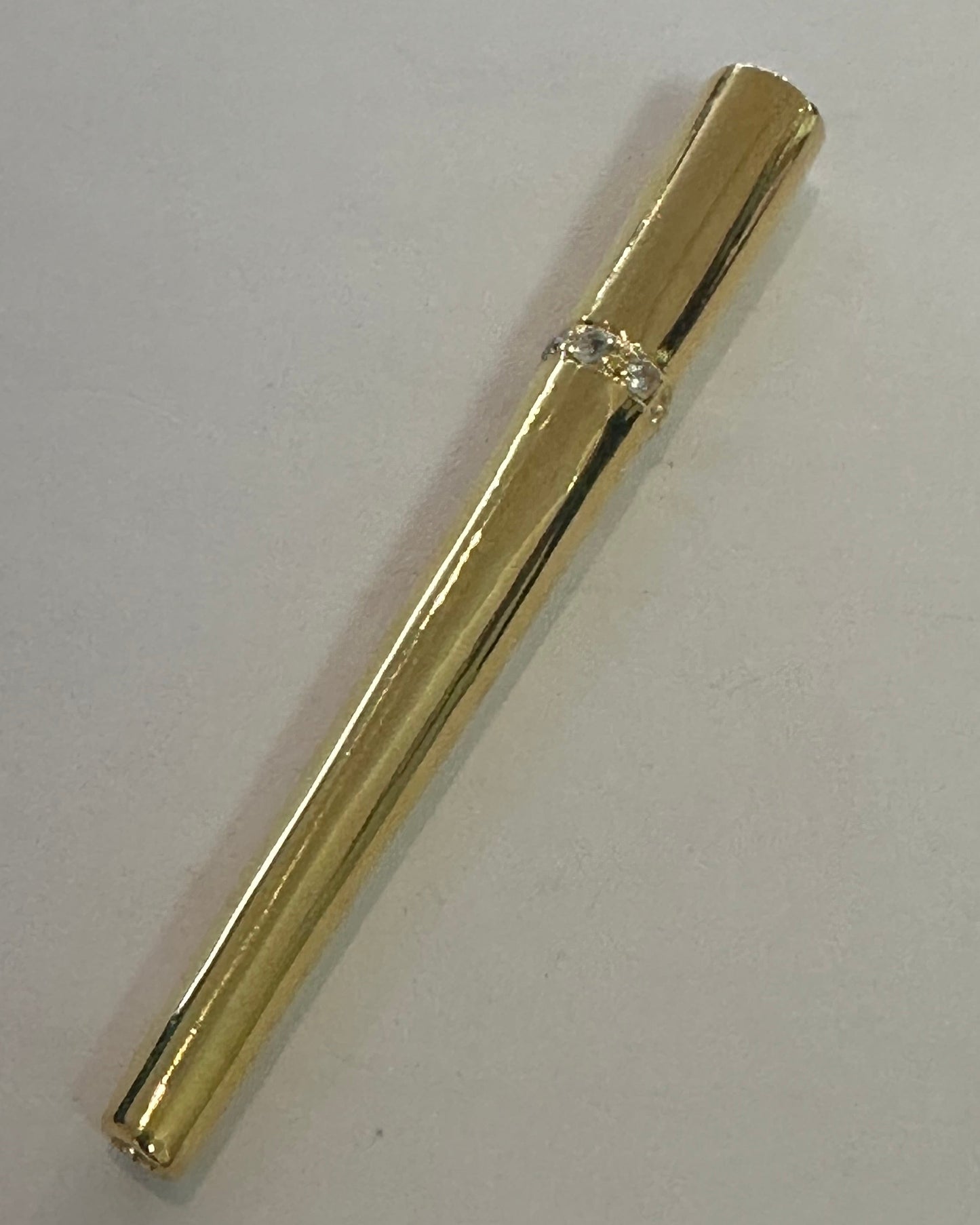 Vintage Hollywood Glamour Gold-Tone Crystal Cigarette Holder