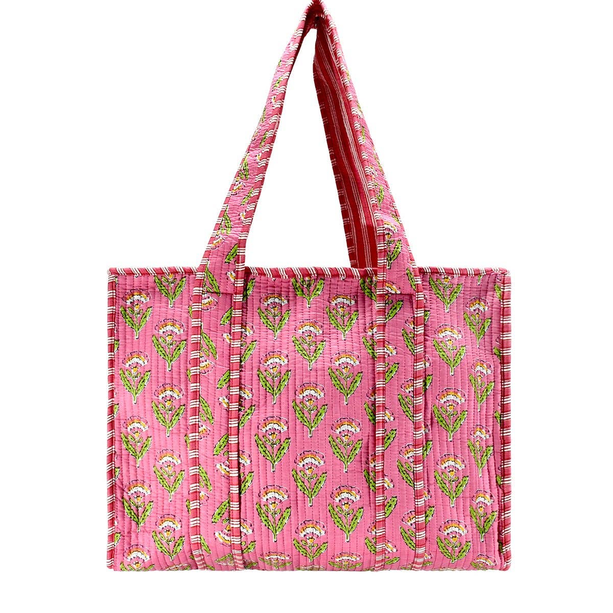 Cotton Pink Bouquet Tote Bag- Small & Large