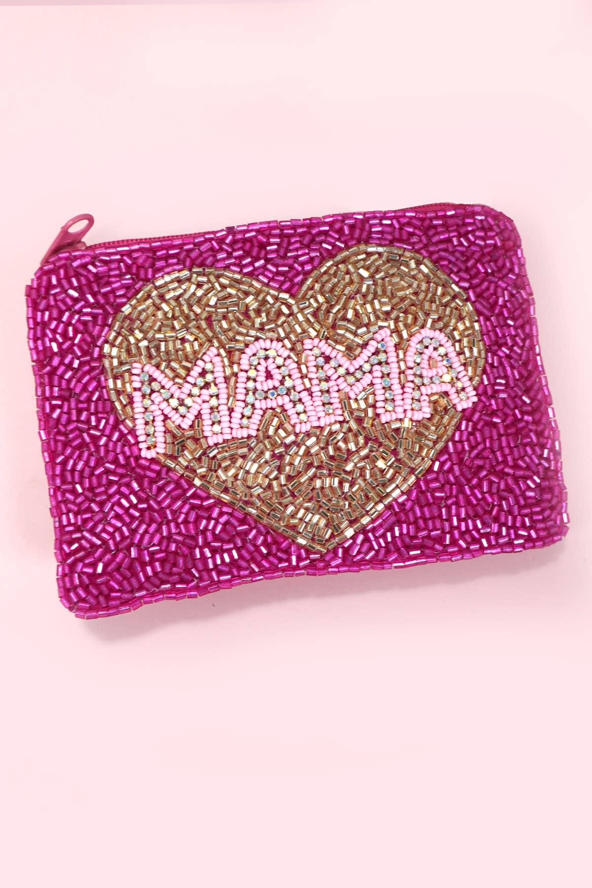Valentine Mama Beaded Coin Purse