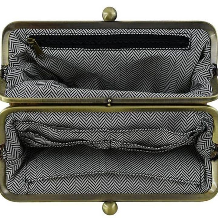 Leopard Faux Fur Kiss Lock Clutch