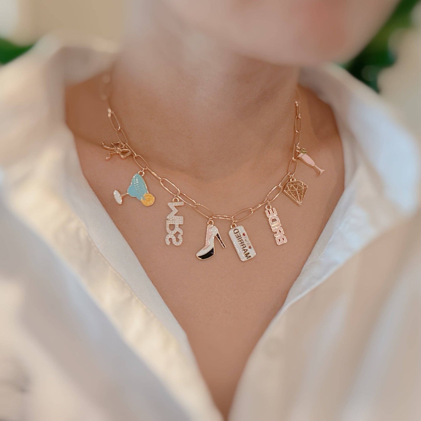 Mrs. Bride Charm Necklace