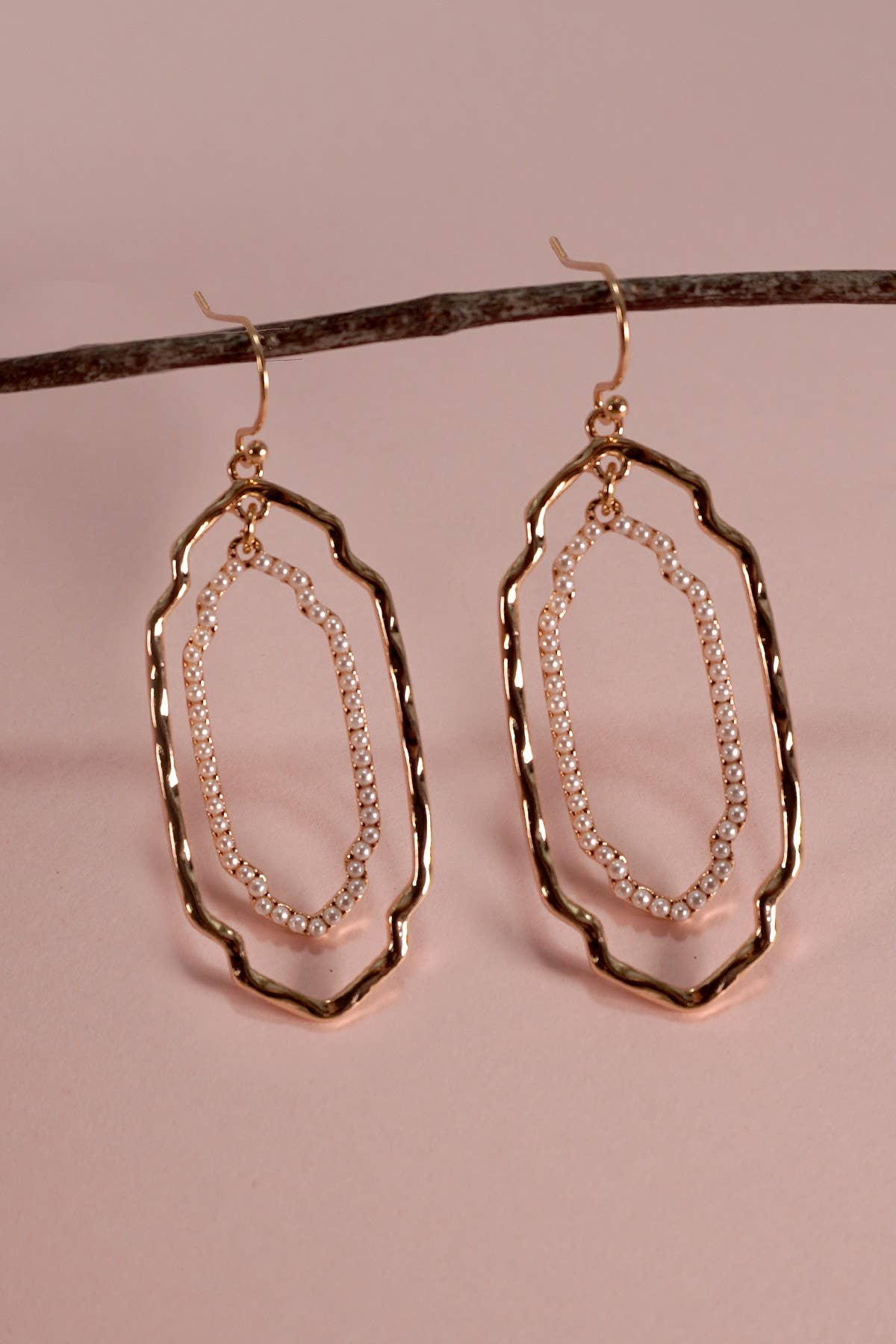 Oval Pearl Drop Earrings