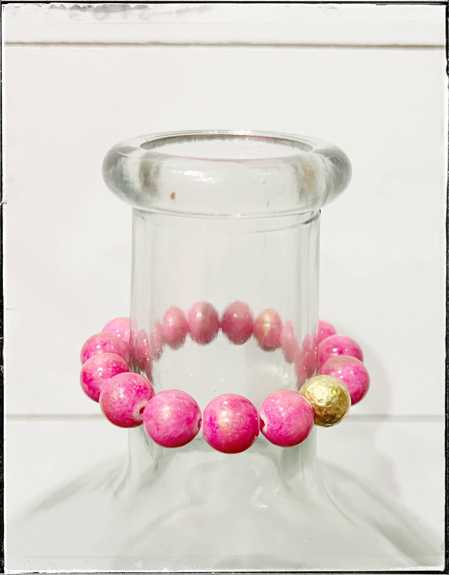 Rose Gold Jade Gemstone Stone Beaded Bracelet