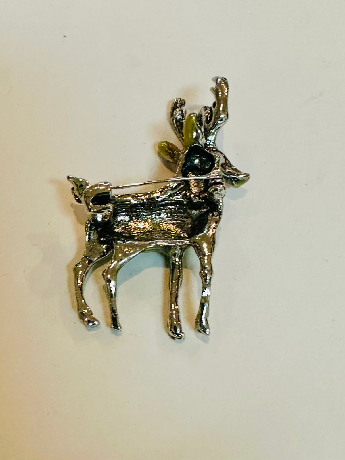 Vintage Enamel Sika Deer Brooch