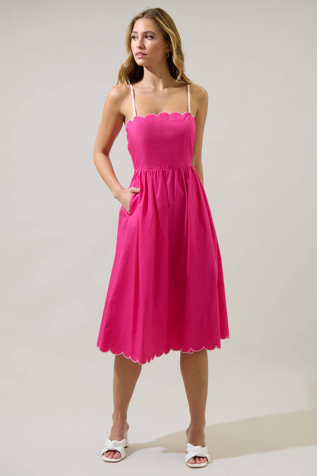 Christy Scalloped Midi Dress