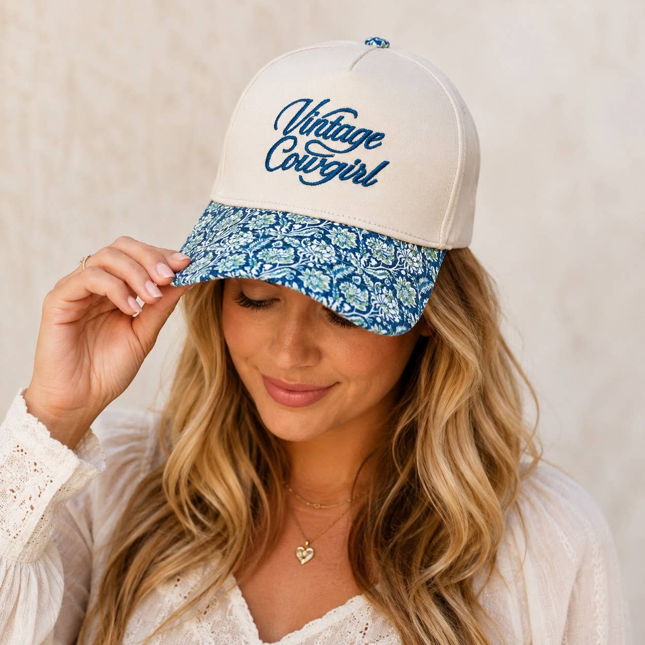 Vintage Cowgirl Embroidered Trucker Hat