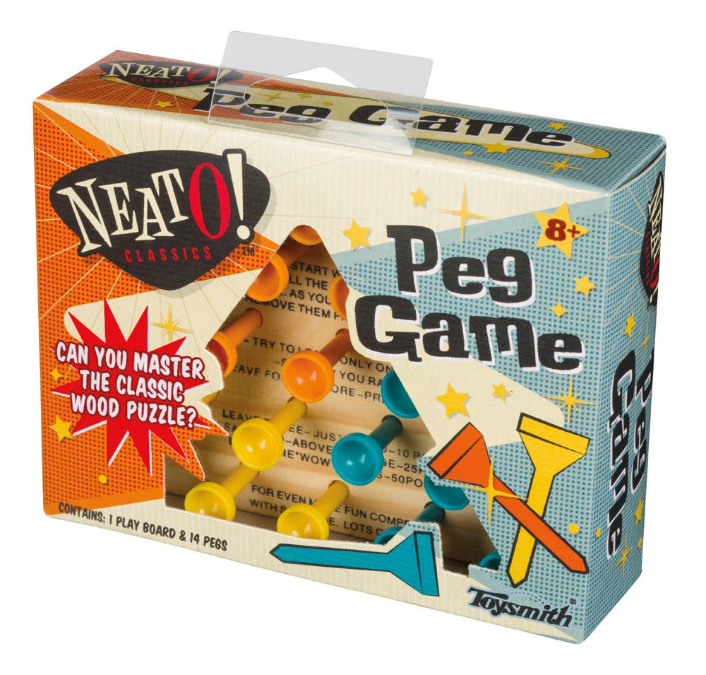 Neato! Classic Wooden Retro Peg Game, Travel Size