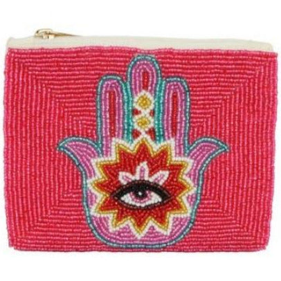 Beaded EVIL EYE HAMSA Coin Purse