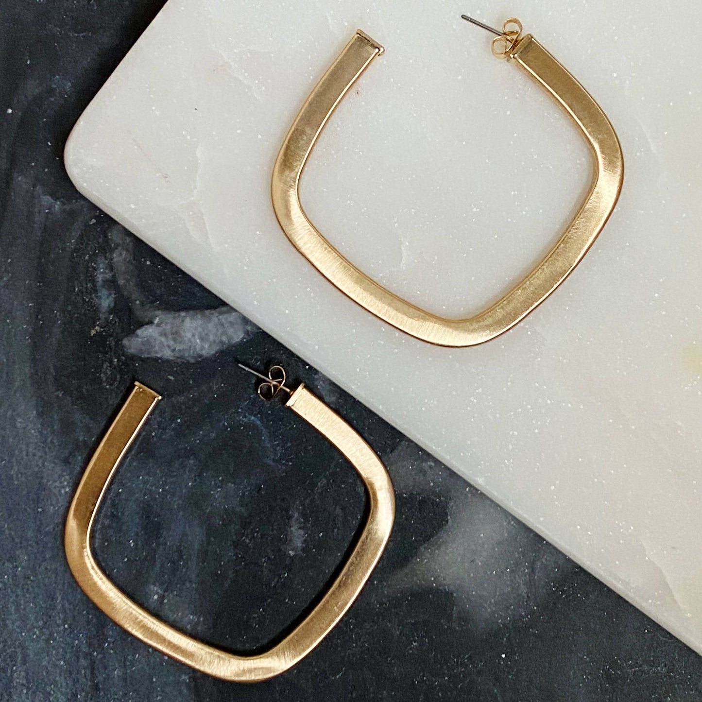 Overall Luxe Square Hoop Earrings