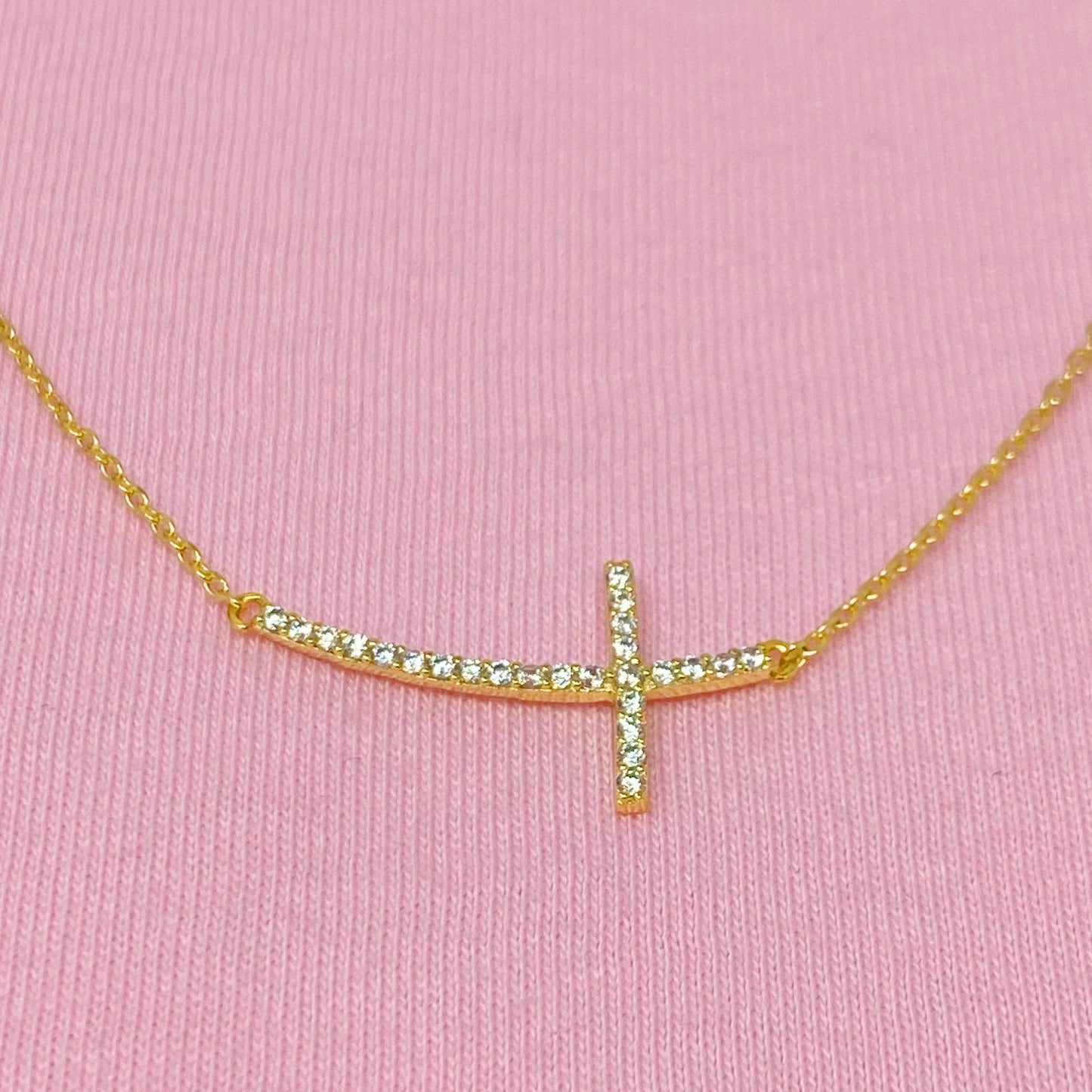 Shiny Side Cross Necklace