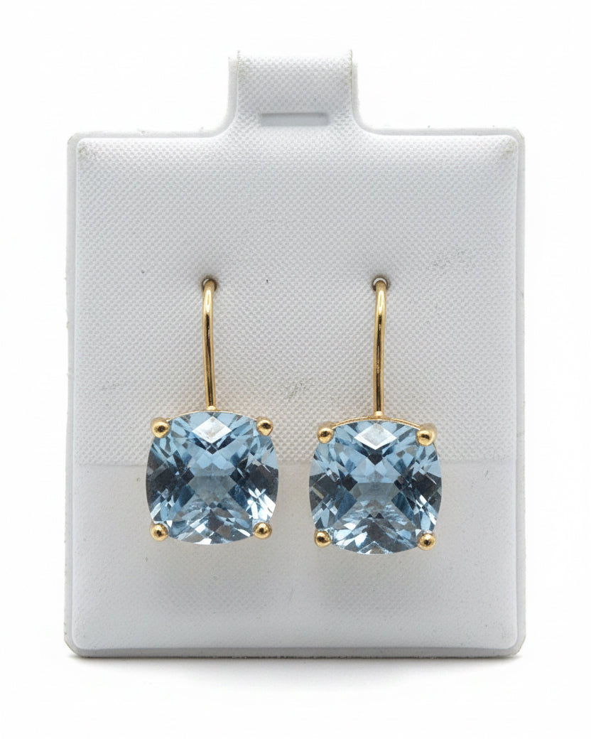 Aquamarine Cushion Solitaire Drops