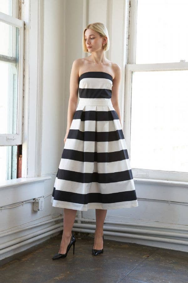 Black & White Striped Starlet Dress