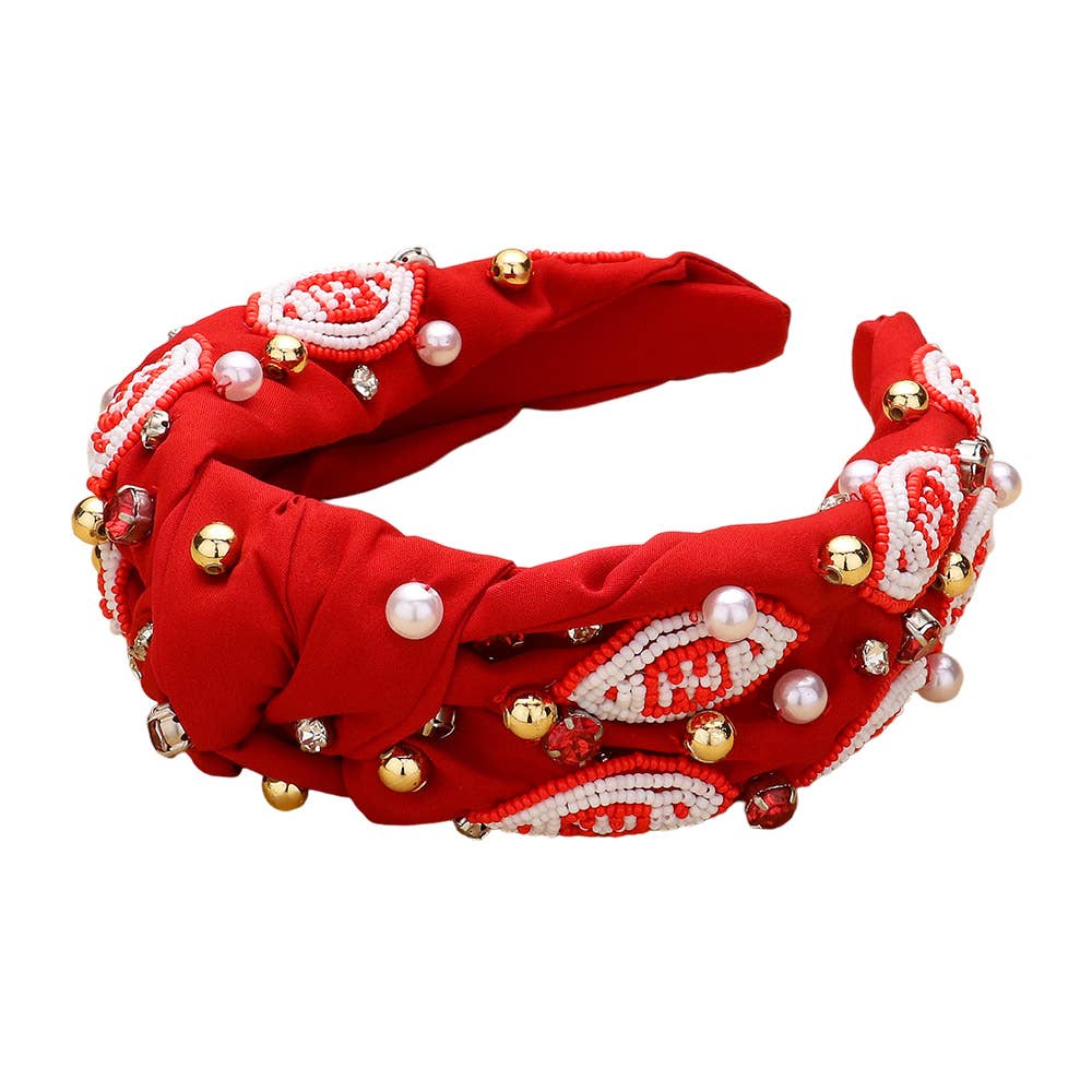 Game Day Seed Beaded Headbands
