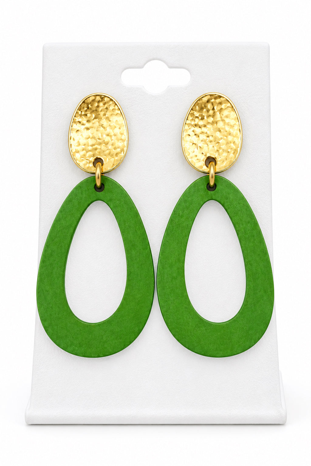 Mod Sage Hollow Hoop Dangles