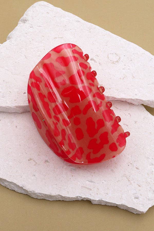 Half Moon Animal Print Claw Clips