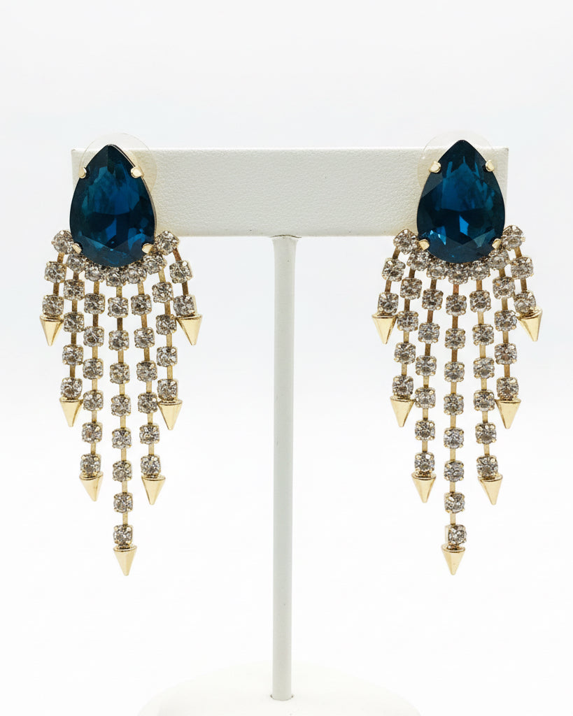 Sapphire Waterfall Spike Drop Earrings