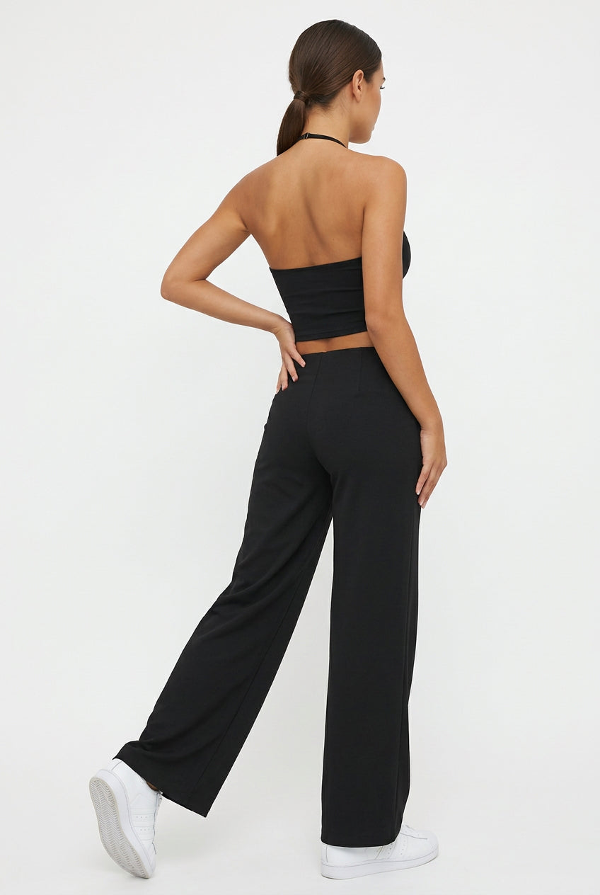 Black Sculpt & Flow Ribbed Activewear Set