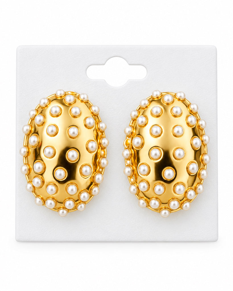 Vintage Gilt Sea Urchin Button Earrings