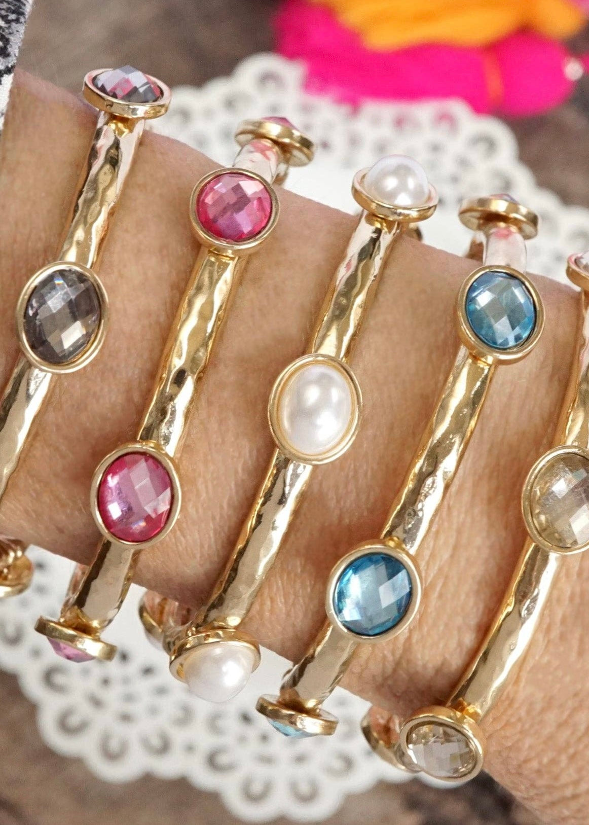 Jeweled Golden Bangles