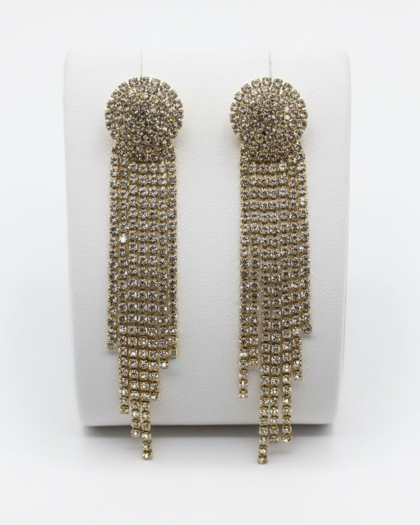 Vintage Rhinestone Waterfall Earrings