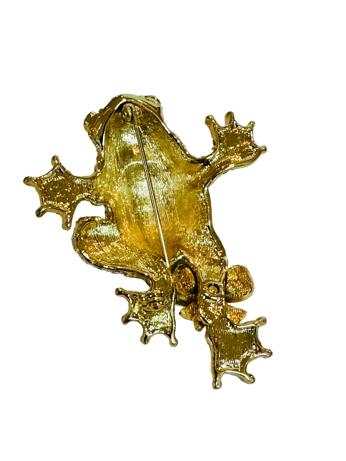 Vintage Crystal Pavé Whimsical Frog Statement Brooch