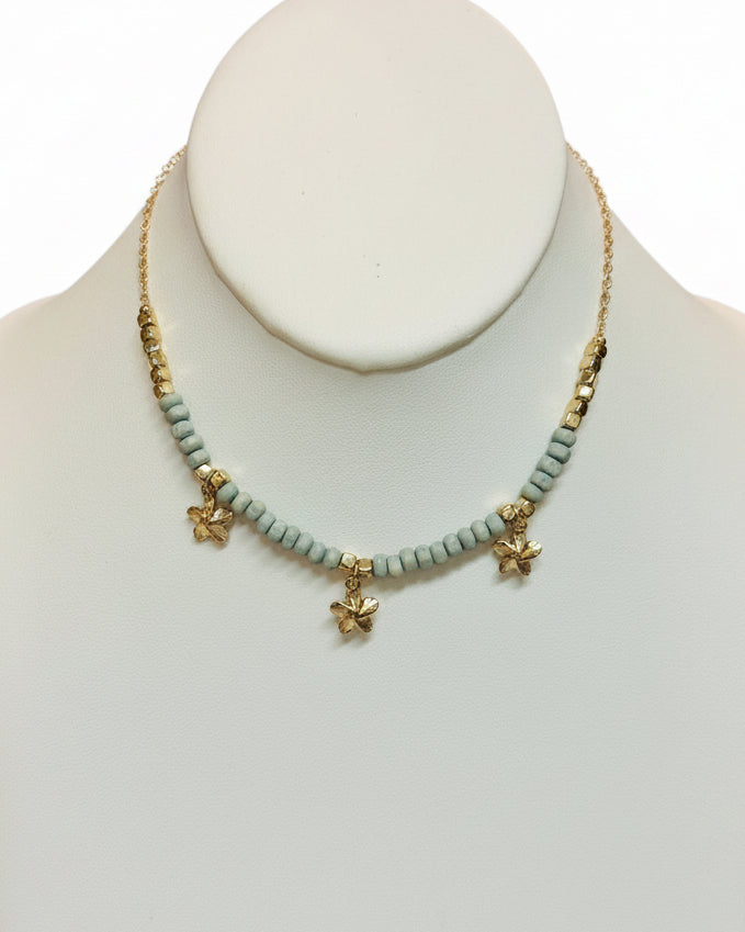 Plumeria Blossom Beaded Necklace