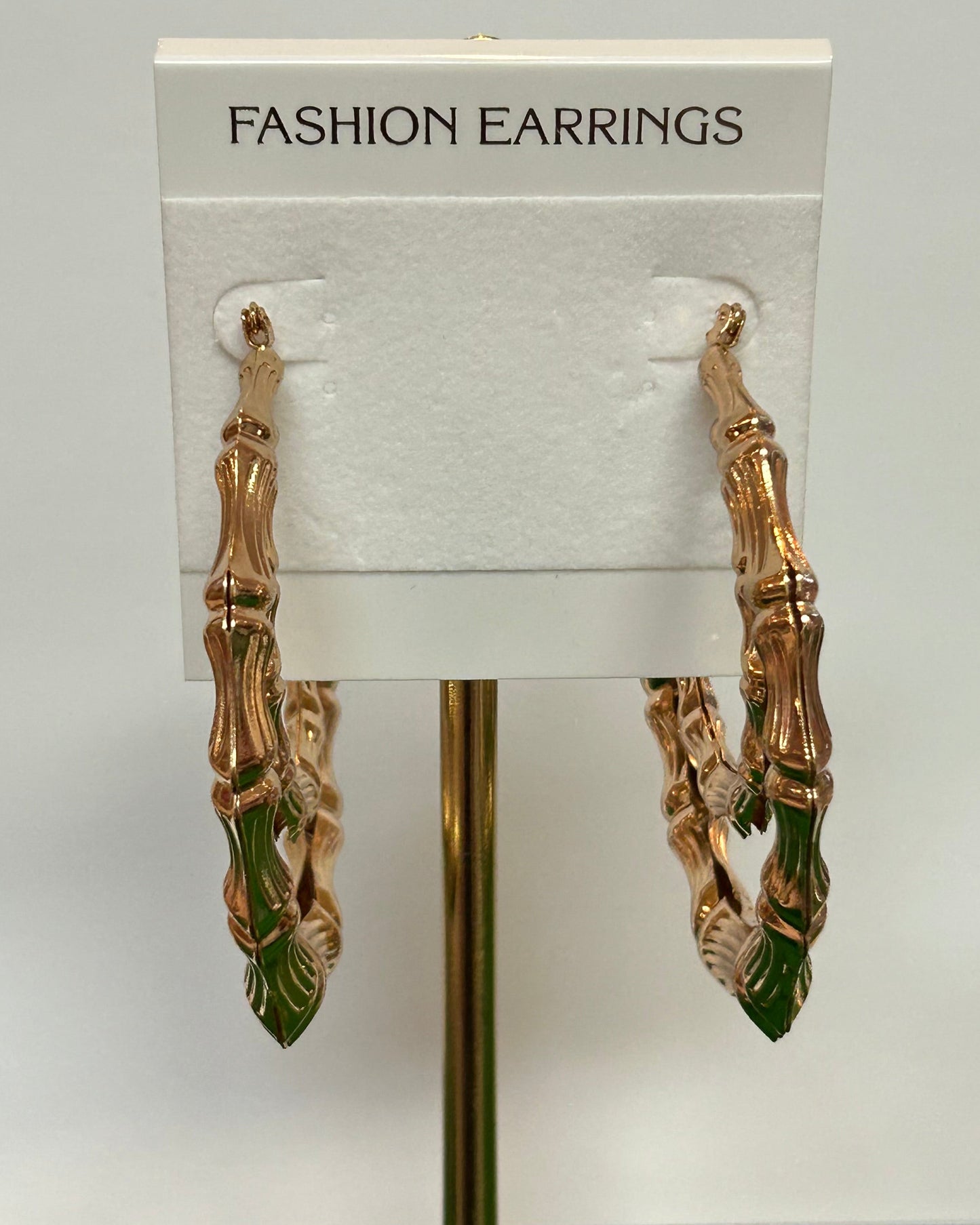 Chunky Gold Bamboo Hoop Earrings