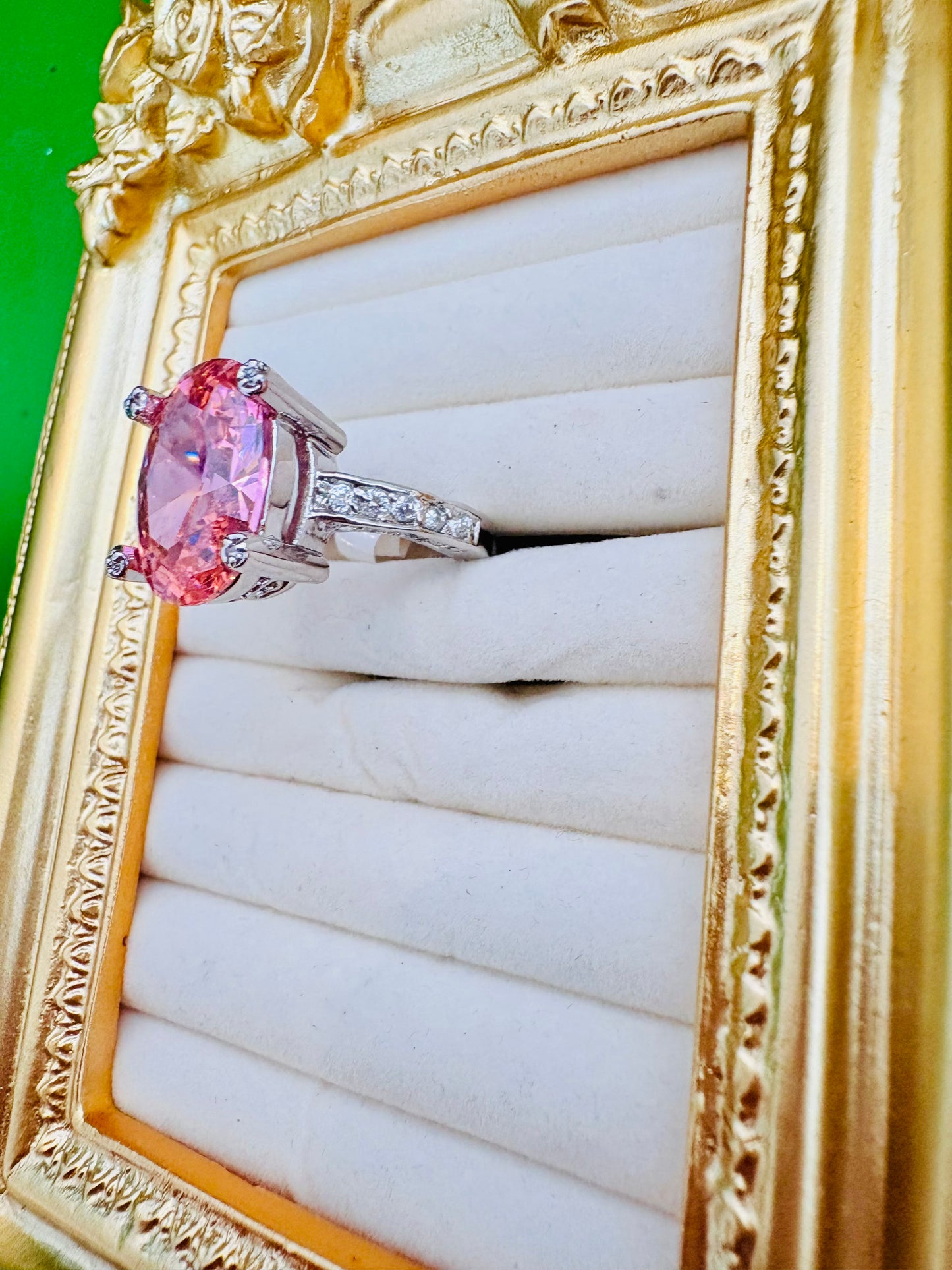Blush Oval Cathedral Ring