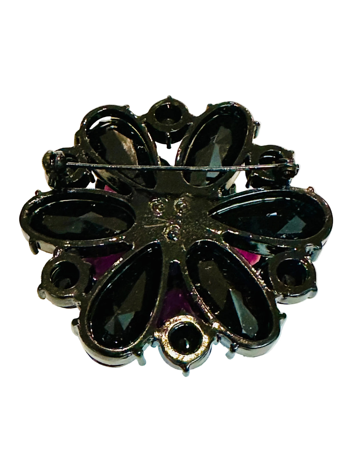 Vintage Midnight Burgundy Floral Statement Brooch