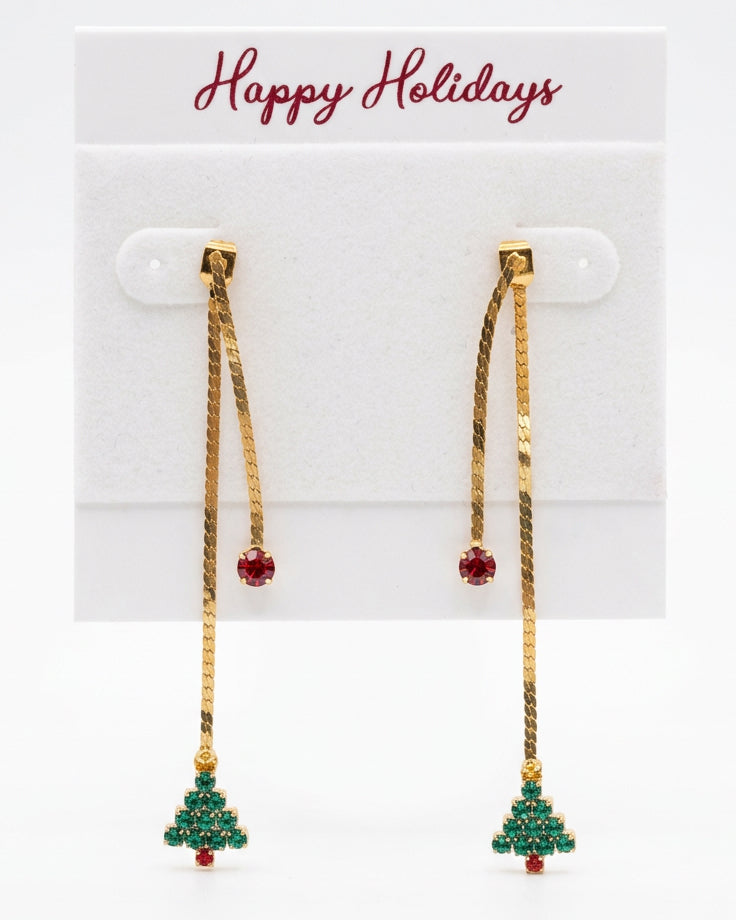 Merry & Minimalist Christmas Tree Threader Earrings