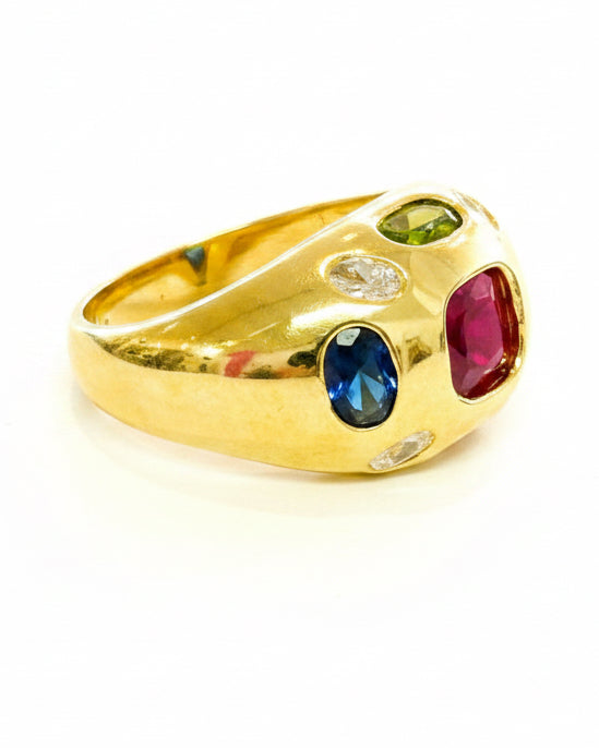 Botanical Mosaic Statement Ring