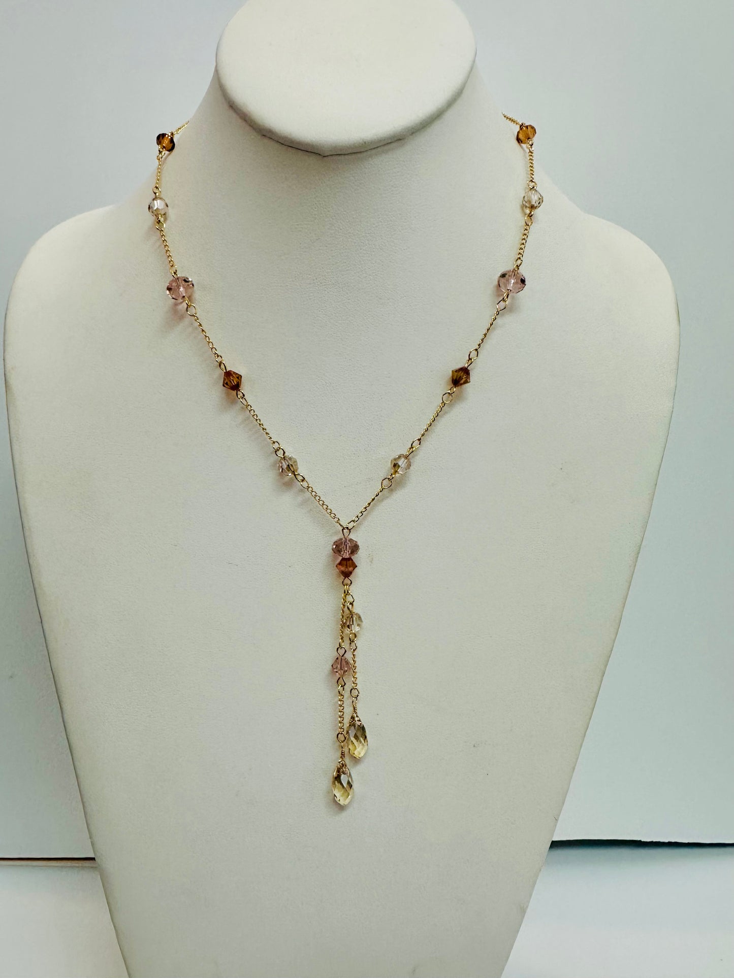 Vintage Newport Y-Lariat Crystal Necklace