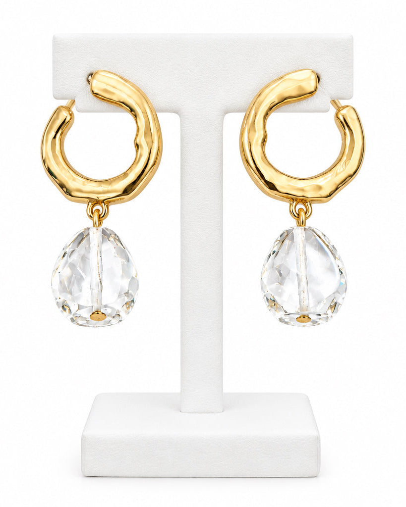 Lucent Drop Organic C-Hoop Earrings