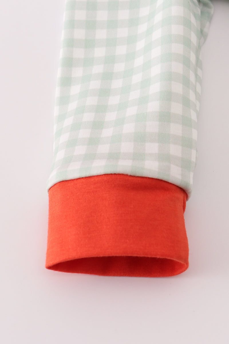 Fox Embroidery Gingham Bubble