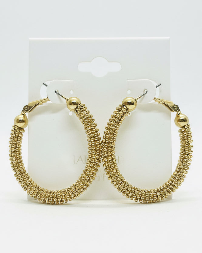 Vintage Textured Mesh Hoop Earrings